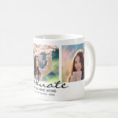 Abschluss 3 FotoCollage Schwarzer Skriptname Kaffeetasse (VorderseiteRechts)