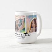 Abschluss 3 FotoCollage Schwarzer Skriptname Kaffeetasse (VorderseiteRechts)