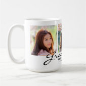 Abschluss 3 FotoCollage Schwarzer Skriptname Kaffeetasse (Links)