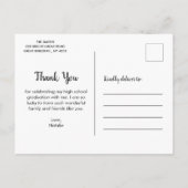 Abschluss 3 FotoCollage Vielen Dank Postkarte (Rückseite)