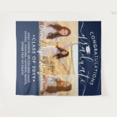 Abschluss 3 Fotomaterial Navy Blue Background Wandteppich (Vorderseite (Horizontal))