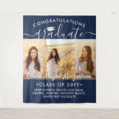 Abschluss 3 Fotomaterial Navy Blue Background Wandteppich (Vorderseite)