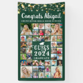 Abschluss 42 Foto Collage Green Script Jahr Banner (Vertikal)