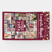 Abschluss 42 Foto Collage Maroon Class Year Banner (Horizontal)