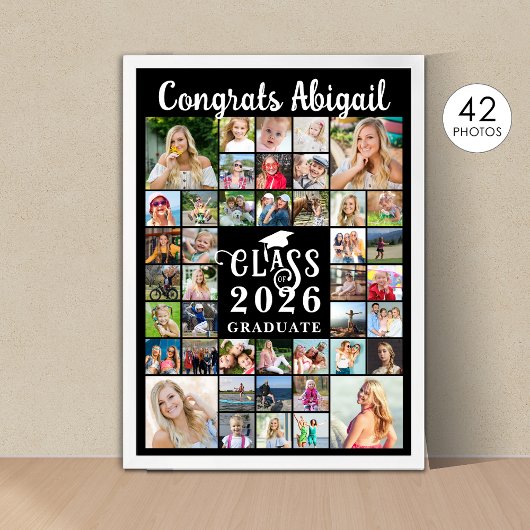Abschluss 42 Foto Collage Script-Klasse Jahr Poster