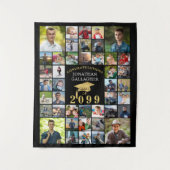 Abschluss 42 Fotocollage Class Jahr Ihre Farben Wandteppich (Vorderseite)