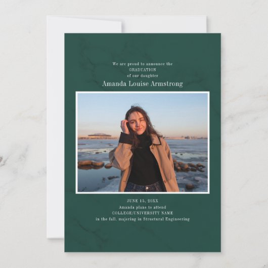 Abschluss 4 Foto Collage Script Green Grad 2024 Ankündigung (Rückseite)