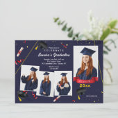 Abschluss 4 Foto Einladung (Stehend Vorderseite)