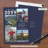 Abschluss 4 Foto Handgeschriebener Name | Marine u Ankündigung