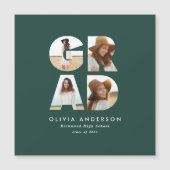 Abschluss 4 Foto Moderne Ankündigung Grün (Vorderseite)