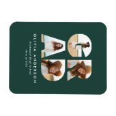 Abschluss 4 Foto Moderne Ankündigung Grün Magnet (Horizontal)