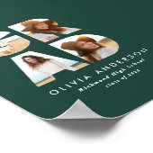 Abschluss 4 Foto Moderne Ankündigung Grün Poster (Ecke)