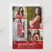 Abschluss 4 Foto Moderne Kalligraphie Herz Rot Ankündigung (Vorderseite)