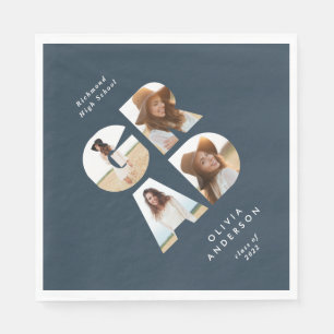 Abschluss 4 Foto Moderne personalisierte Marinebla Serviette