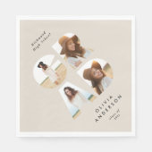 Abschluss 4 Foto Moderne personalisierte Natur Serviette (Vorderseite)