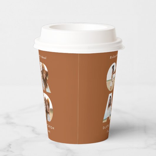 Abschluss 4 Foto Moderne personalisierte Terrakott Pappbecher (Rechts)