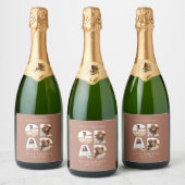 Abschluss 4 Foto Moderne personalisierte Terrakott Schaumweinetikett (Flaschen)