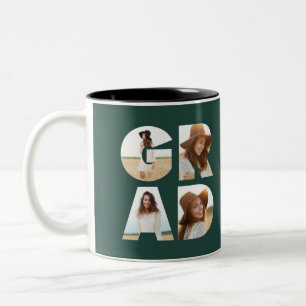 Abschluss 4 Foto Modernes personalisiertes Grün Zweifarbige Tasse