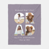 Abschluss 4 Foto Modernes personalisiertes lila Fleecedecke (Vorderseite)