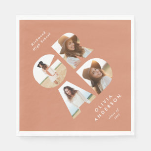Abschluss 4 Foto Modernes personalisiertes Pfirsic Serviette
