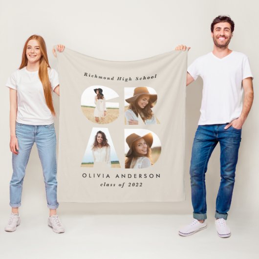 Abschluss 4 Foto Modernes personalisiertes Schwarz Fleecedecke (Beispiel)