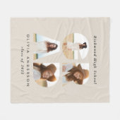 Abschluss 4 Foto Modernes personalisiertes Schwarz Fleecedecke (Vorderseite (Horizontal))