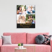 Abschluss 4 Foto Raster Collage Black and Gold Leinwanddruck (Insitu (Wohnzimmer))