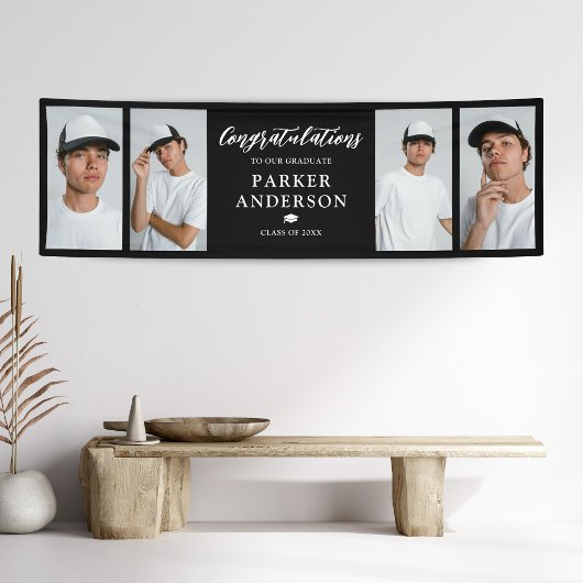 Abschluss 4 FotoCollage Glückwunsch Banner