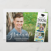 Abschluss 4 FotoCollage Moderne Ankündigung (Vorderseite)