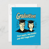 Abschluss: 4 Jahre, 2 Bücher Ankündigungspostkarte (Vorne/Hinten)