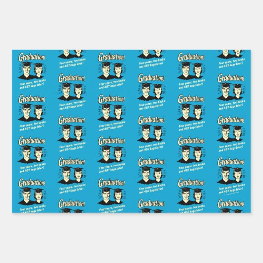 Abschluss: 4 Jahre, 2 Bücher Geschenkpapier Set (Vorderseite 2)