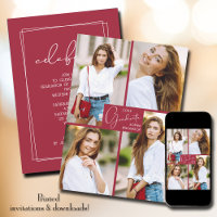 Abschluss 4 Party Einladung für FotoCollage