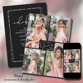 Abschluss 4 Party für FotoCollage Einladung