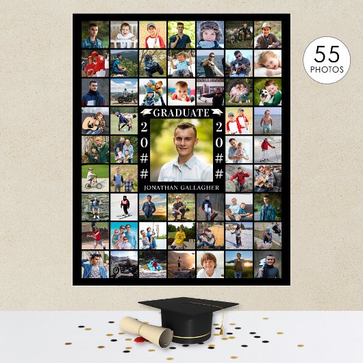 Abschluss 55 FotoCollage Personalisiert Poster