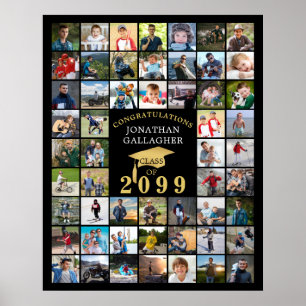 Abschluss 55 Schwarze Goldkappe Poster