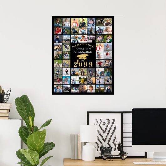 Abschluss 55 Schwarze Goldkappe Poster (Heimbüro)