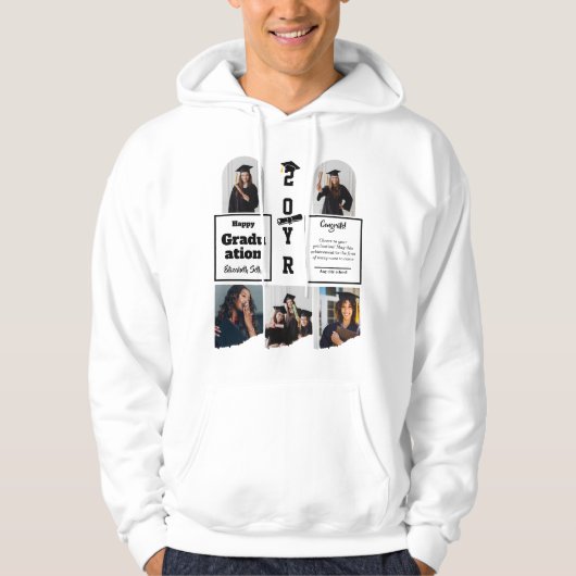 Abschluss 5 Foto-Feier Absolventenvorlage Hoodie (Vorderseite)