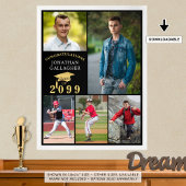 Abschluss 5 FotoCollage Black Gold Cap Poster