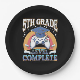 Abschluss 5. Klasse Abitur Gaming Gamer Pappteller