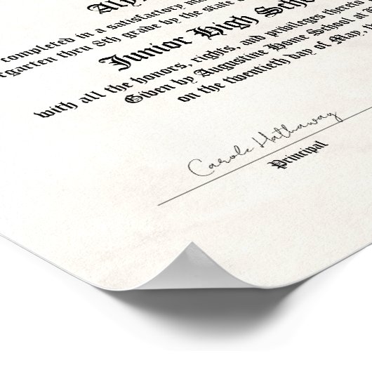 Abschluss 5. Klasse Poster (Ecke)