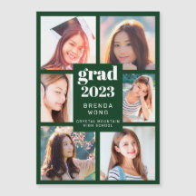 Abschluss 6 FotoCollage Weißes Skript Grün