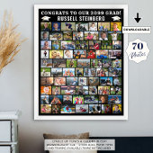 Abschluss 70 FotoCollage Einfach benutzerdefiniert Poster