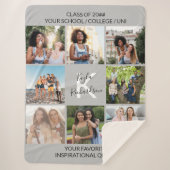 Abschluss 8 FotoCollage and Quote Gray Graduate Sherpadecke (Vorderseite)
