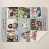 Abschluss 8 FotoCollage and Quote Gray Graduate Sherpadecke (Vorderseite (Horizontal))