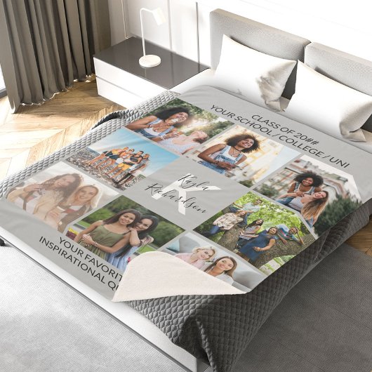 Abschluss 8 FotoCollage and Quote Gray Graduate Sherpadecke