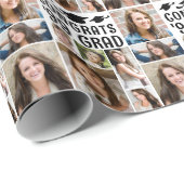 Abschluss 9 FotoCollage - benutzerdefinierte Textf Geschenkpapier (Rolleneckpunkt)