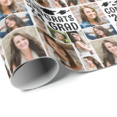Abschluss 9 FotoCollage - benutzerdefinierte Textf Geschenkpapier (Rolleneckpunkt)