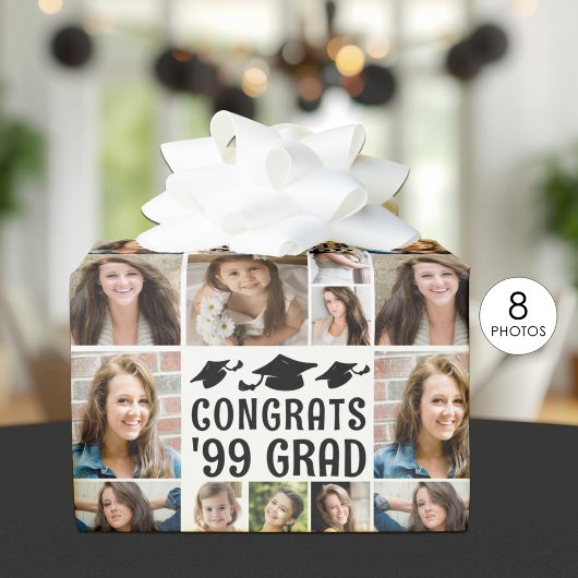 Abschluss 9 FotoCollage - benutzerdefinierte Textf Geschenkpapier