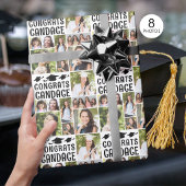 Abschluss 9 FotoCollage Glückwunsch Name Custom Geschenkpapier