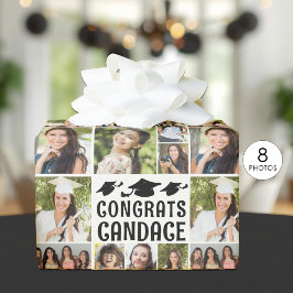 Abschluss 9 FotoCollage Glückwunsch Name Custom Geschenkpapier